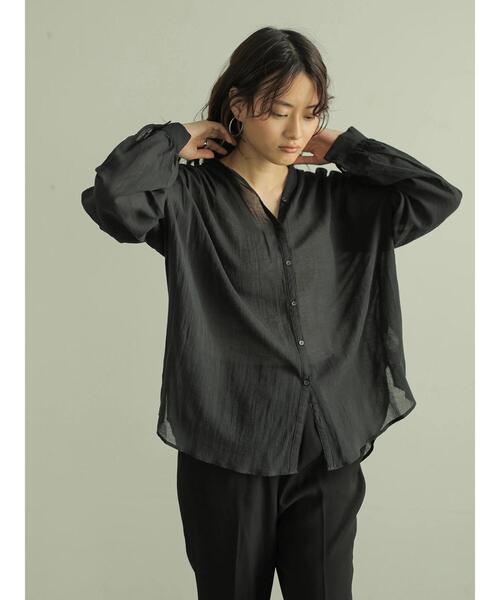 AMERICAN HOLIC(アメリカンホリック)の「スキッパーバックギャザー長袖シャツ *〇(シャツ/ブラウス・レディース・ブラック/ベージュ/オフホワイト/ピンク/ライトカーキ・M/L)」の22枚目の写真