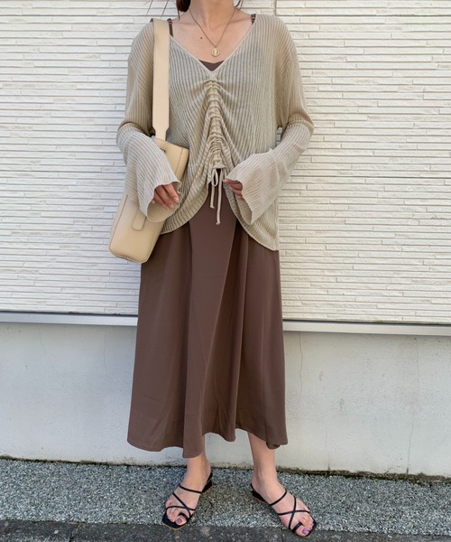 CLEA(クレア)の「ドロストシアーニット(ニット/セーター・レディース・ブラック/ベージュ/グレイッシュベージュ/ホワイト・FREE)」の13枚目の写真