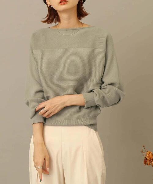 SENSE OF PLACE by URBAN RESEARCH（センスオブプレイスバイアーバンリサーチ）の「ストレッチボートネックドルマンセーター（ニット/セーター・レディース・アイボリー/ライトカーキ/ブラック/パープル/ブルー・FREE）」の13枚目の写真