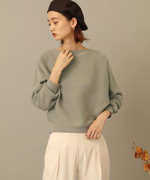 SENSE OF PLACE by URBAN RESEARCH（センスオブプレイスバイアーバンリサーチ）の「ストレッチボートネックドルマンセーター（ニット/セーター・レディース・アイボリー/ライトカーキ/ブラック/パープル/ブルー・FREE）」の14枚目の写真
