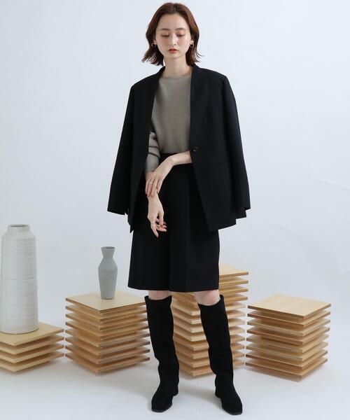 SENSE OF PLACE by URBAN RESEARCH（センスオブプレイスバイアーバンリサーチ）の「ストレッチボートネックドルマンセーター（ニット/セーター・レディース・アイボリー/ライトカーキ/ブラック/パープル/ブルー・FREE）」の17枚目の写真