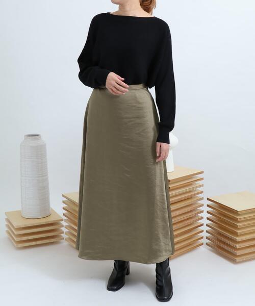 SENSE OF PLACE by URBAN RESEARCH（センスオブプレイスバイアーバンリサーチ）の「ストレッチボートネックドルマンセーター（ニット/セーター・レディース・アイボリー/ライトカーキ/ブラック/パープル/ブルー・FREE）」の20枚目の写真