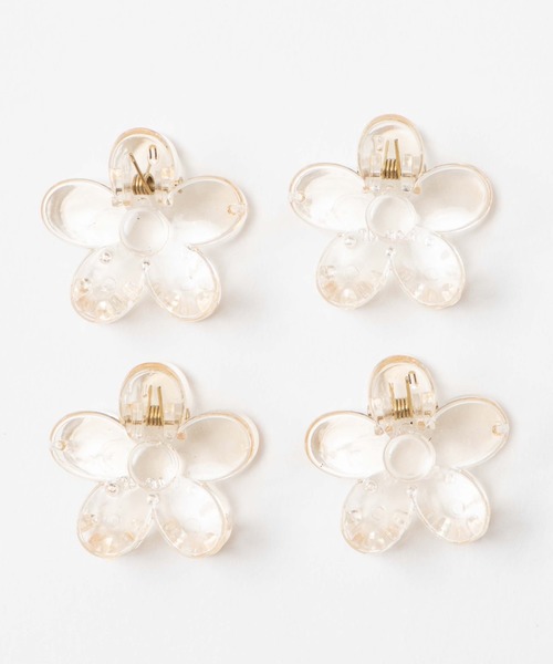 WEGO（ウィゴー）の「WEGO/【4点セット】フラワークリップ（バレッタ/ヘアクリップ・レディース・ブラウン/その他1・FREE）」の2枚目の写真