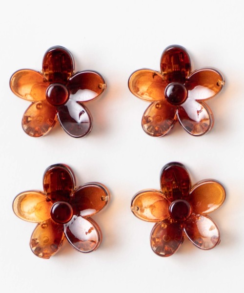 WEGO（ウィゴー）の「WEGO/【4点セット】フラワークリップ（バレッタ/ヘアクリップ・レディース・ブラウン/その他1・FREE）」の8枚目の写真