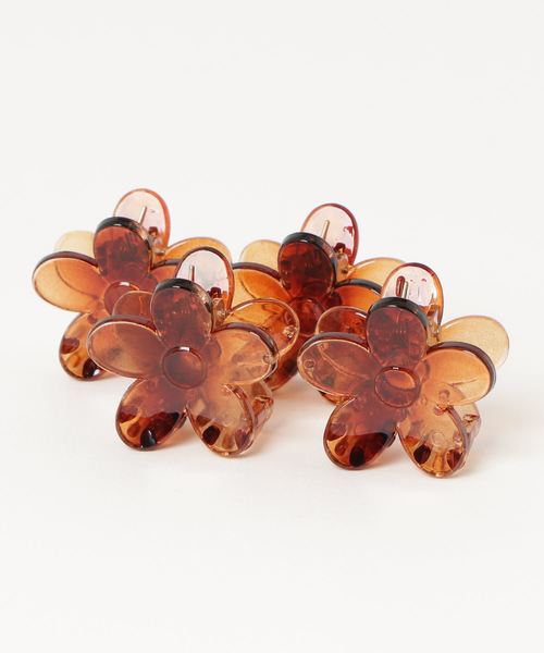 WEGO（ウィゴー）の「WEGO/【4点セット】フラワークリップ（バレッタ/ヘアクリップ・レディース・ブラウン/その他1・FREE）」の7枚目の写真
