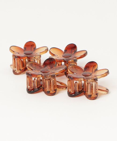 WEGO（ウィゴー）の「WEGO/【4点セット】フラワークリップ（バレッタ/ヘアクリップ・レディース・ブラウン/その他1・FREE）」の3枚目の写真