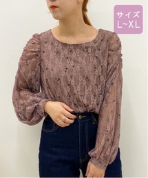 【大きいサイズ】花柄レーストップス【ZOZOTOWN限定アイテム】