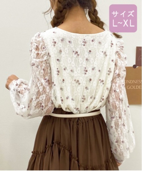 apres jour(アプレジュール)の「【大きいサイズ】花柄レーストップス【ZOZOTOWN限定アイテム】(シャツ/ブラウス・レディース・アイボリー/その他/モカ・X-LARGE)」の6枚目の写真