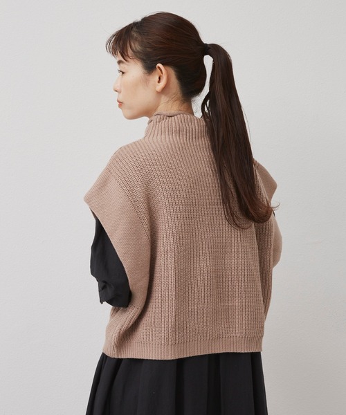 Libra Cue（リブラ キュー）の「2020AW / ワイドスリーブニットベスト（ベスト・レディース・ブラック/ベージュ・FREE）」の16枚目の写真