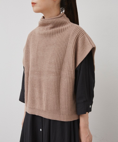 Libra Cue（リブラ キュー）の「2020AW / ワイドスリーブニットベスト（ベスト・レディース・ブラック/ベージュ・FREE）」の22枚目の写真