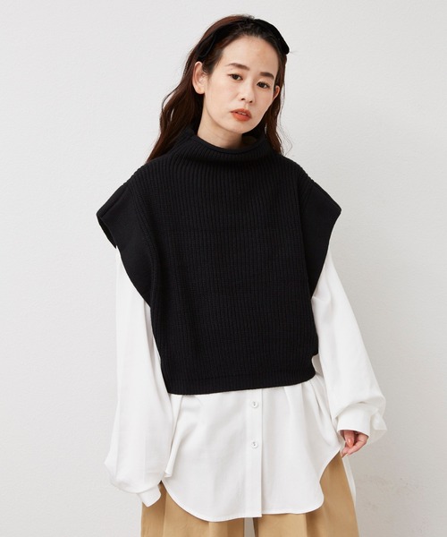 Libra Cue（リブラ キュー）の「2020AW / ワイドスリーブニットベスト（ベスト・レディース・ブラック/ベージュ・FREE）」の20枚目の写真