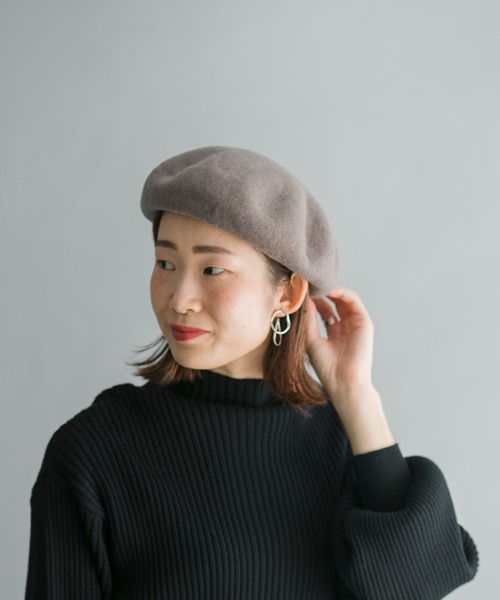 prose verse（プロズヴェール）の「マッチウールシンプルベレー帽（ハンチング/ベレー帽・レディース・ライトグレー/ブラック/グレイッシュベージュ・ﾌﾘ-）」の20枚目の写真
