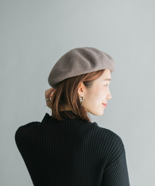 prose verse（プロズヴェール）の「マッチウールシンプルベレー帽（ハンチング/ベレー帽・レディース・ライトグレー/ブラック/グレイッシュベージュ・ﾌﾘ-）」の19枚目の写真