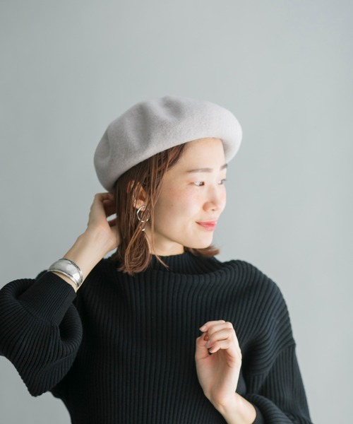 prose verse（プロズヴェール）の「マッチウールシンプルベレー帽（ハンチング/ベレー帽・レディース・ライトグレー/ブラック/グレイッシュベージュ・ﾌﾘ-）」の17枚目の写真