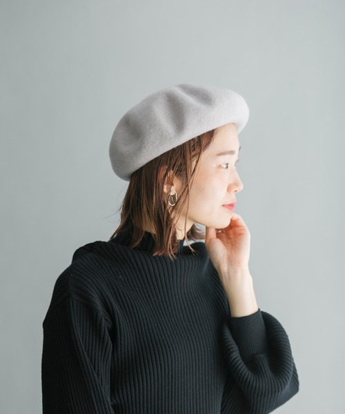 prose verse（プロズヴェール）の「マッチウールシンプルベレー帽（ハンチング/ベレー帽・レディース・ライトグレー/ブラック/グレイッシュベージュ・ﾌﾘ-）」の16枚目の写真