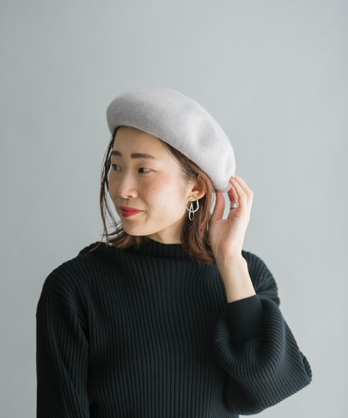 prose verse（プロズヴェール）の「マッチウールシンプルベレー帽（ハンチング/ベレー帽・レディース・ライトグレー/ブラック/グレイッシュベージュ・ﾌﾘ-）」の15枚目の写真