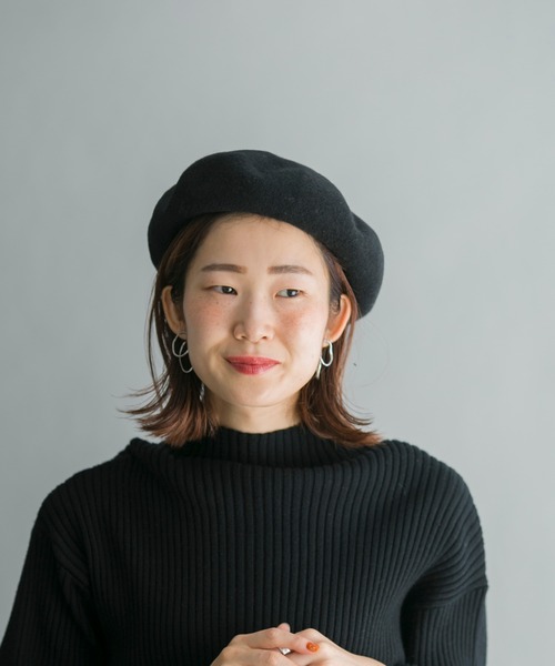 prose verse（プロズヴェール）の「マッチウールシンプルベレー帽（ハンチング/ベレー帽・レディース・ライトグレー/ブラック/グレイッシュベージュ・ﾌﾘ-）」の12枚目の写真