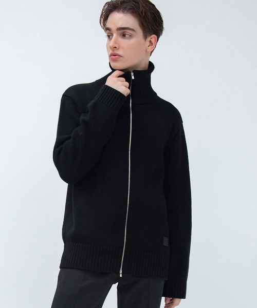 F(エフ)(エフ)の「【F】DOUBLE ZIP DRIVERS KNIT(ニット/セーター・メンズ・ブラック・1/2)」の1枚目の写真