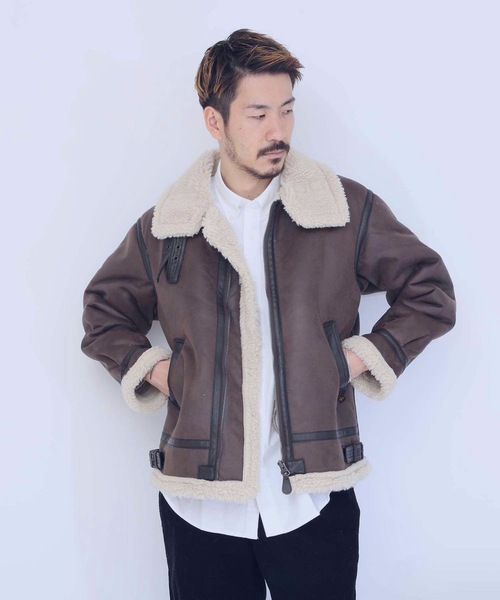 アルファインダストリーズ B3 フェイク ムートンジャケット XL