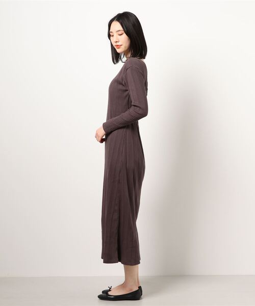 LILY BROWN（リリーブラウン）の「リラックスリブワンピース（ワンピース・レディース・アイボリー/グレー/グリーン・FREE）」の6枚目の写真