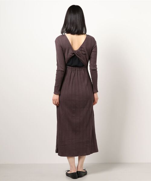 LILY BROWN（リリーブラウン）の「リラックスリブワンピース（ワンピース・レディース・アイボリー/グレー/グリーン・FREE）」の7枚目の写真