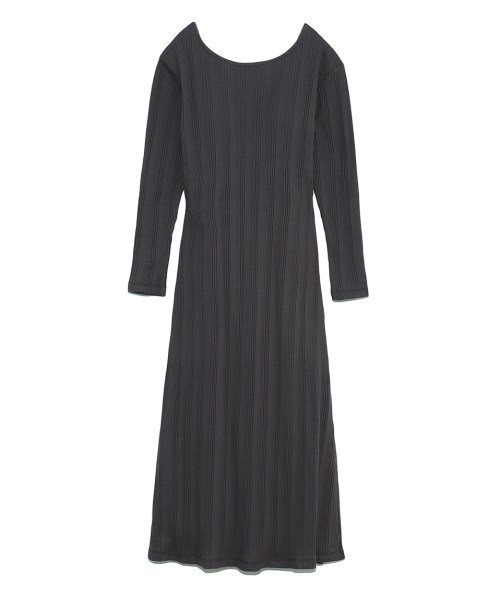 LILY BROWN（リリーブラウン）の「リラックスリブワンピース（ワンピース・レディース・アイボリー/グレー/グリーン・FREE）」の2枚目の写真