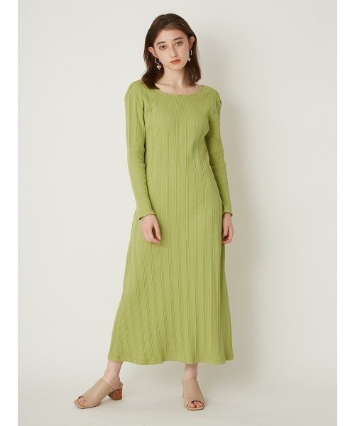 LILY BROWN（リリーブラウン）の「リラックスリブワンピース（ワンピース・レディース・アイボリー/グレー/グリーン・FREE）」の8枚目の写真