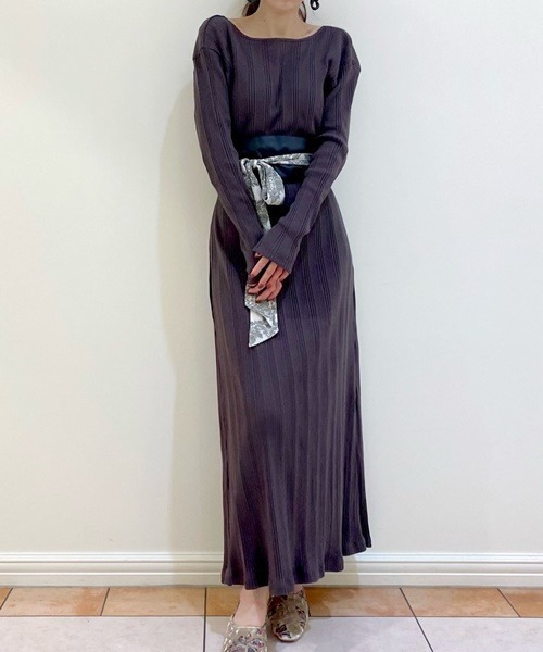 LILY BROWN（リリーブラウン）の「リラックスリブワンピース（ワンピース・レディース・アイボリー/グレー/グリーン・FREE）」の19枚目の写真