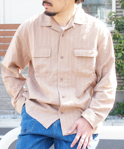 grn（ジーアールエヌ）の「◇RAYONMIXLOOSESHIRT ｺｯﾄﾝ×ﾘﾈﾝ×ﾚｰﾖﾝﾋﾞｯｸｼﾙｴｯﾄｵｰﾊﾞｰｼｬﾂ（シャツ/ブラウス・メンズ・ホワイト/ブラック/ベージュ/ブルー/グリーン・M/L）」の9枚目の写真