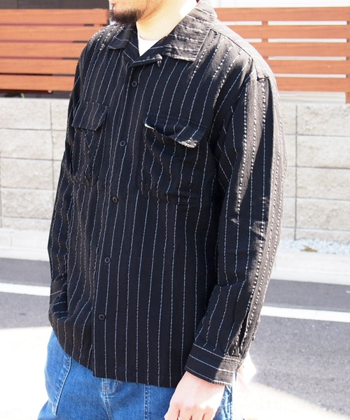 grn（ジーアールエヌ）の「◇RAYONMIXLOOSESHIRT ｺｯﾄﾝ×ﾘﾈﾝ×ﾚｰﾖﾝﾋﾞｯｸｼﾙｴｯﾄｵｰﾊﾞｰｼｬﾂ（シャツ/ブラウス・メンズ・ホワイト/ブラック/ベージュ/ブルー/グリーン・M/L）」の11枚目の写真