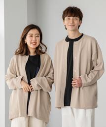 coen | オーガニック混USAコットン裏毛スウェットミディアム丈カーディガン#(カーディガン/ボレロ)