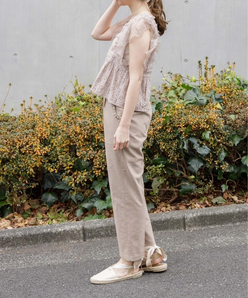 flower（フラワー）の「クリアリーカットワークトップ（シャツ/ブラウス・レディース・アイボリー/ブラウン/ブルー・FREE）」の5枚目の写真