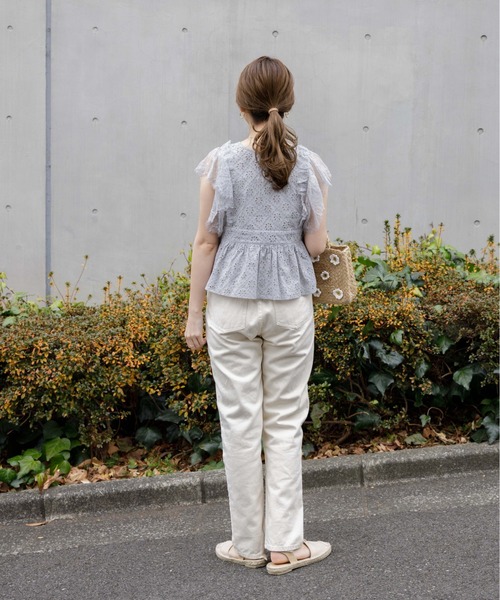flower（フラワー）の「クリアリーカットワークトップ（シャツ