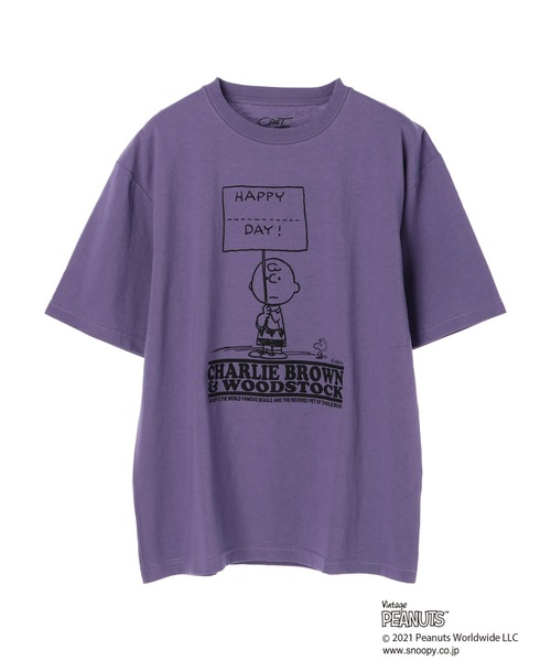 Vintage PEANUTS（ビンテージピーナッツ）の「CHARLIE BROWN TEE　＊☆（Tシャツ/カットソー・レディース・パープル・MEDIUM/LL/SMALL/LARGE）」の5枚目の写真
