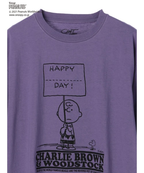 Vintage PEANUTS（ビンテージピーナッツ）の「CHARLIE BROWN TEE　＊☆（Tシャツ/カットソー・レディース・パープル・MEDIUM/LL/SMALL/LARGE）」の7枚目の写真