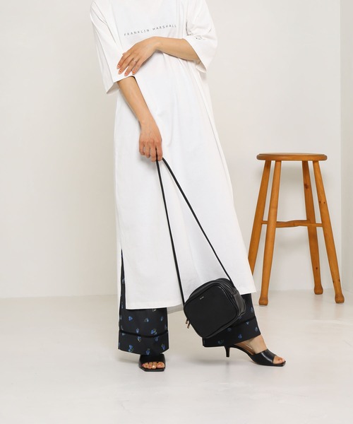 FRANKLIN & MARSHALL（フランクリンマーシャル）の「FRANKLIN ＆ MARSHALL/フランクリンマーシャル 別注コットンビッグTワンピース（ワンピース・レディース・ブラック/ホワイト・マルチサイズ）」の14枚目の写真