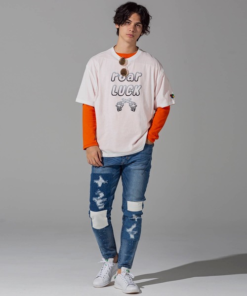 roarLUCK(ロアーラック)の「roarLUCK(ロアーラック)グラデーションロゴプリントTシャツ(Tシャツ/カットソー・メンズ・ホワイト/グレー/イエロー/ブラック/ブルー/グリーン・L/M/S/XL)」の19枚目の写真