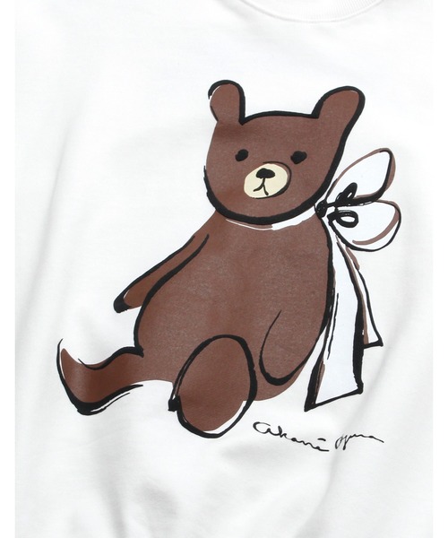 Little sunny bite（リトルサニーバイト）の「ogura akane x little sunny bite Bear sweat top（スウェット・レディース・ホワイト/オレンジ/キナリ・FREE）」の14枚目の写真