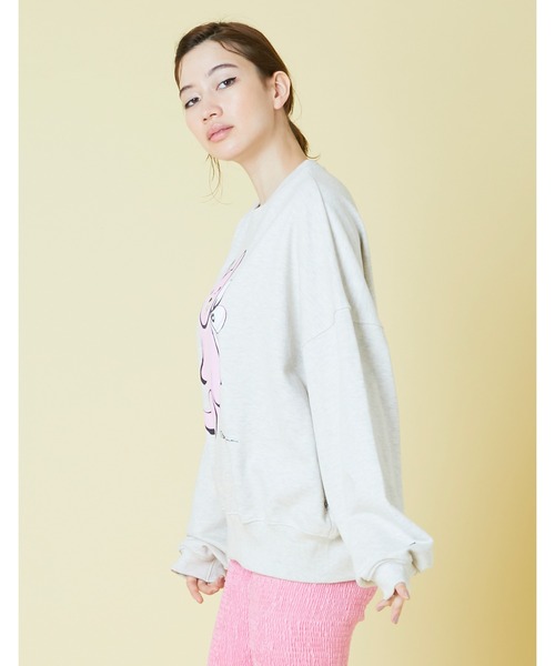 Little sunny bite（リトルサニーバイト）の「ogura akane x little sunny bite Bear sweat top（スウェット・レディース・ホワイト/オレンジ/キナリ・FREE）」の10枚目の写真