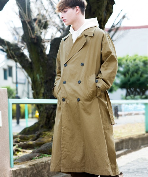 ８(eight)（エイト）の「オーバーサイズトレンチコート（トレンチコート・メンズ・ブラック/ベージュ/ブルーグレー/ブラウン系その他/カーキ/オフホワイト・MEDIUM/LARGE）」の6枚目の写真