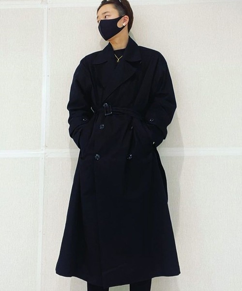 ８(eight)（エイト）の「オーバーサイズトレンチコート（トレンチコート・メンズ・ブラック/ベージュ/ブルーグレー/ブラウン系その他/カーキ/オフホワイト・MEDIUM/LARGE）」の3枚目の写真