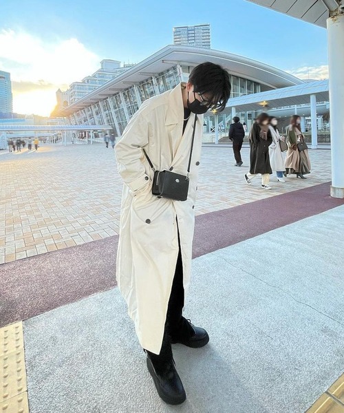 ８(eight)（エイト）の「オーバーサイズトレンチコート（トレンチコート・メンズ・ブラック/ベージュ/ブルーグレー/ブラウン系その他/カーキ/オフホワイト・MEDIUM/LARGE）」の8枚目の写真