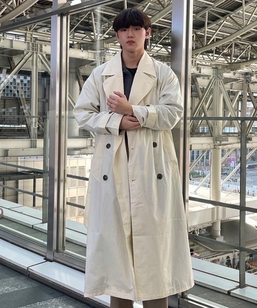 ８(eight)（エイト）の「オーバーサイズトレンチコート（トレンチコート・メンズ・ブラック/ベージュ/ブルーグレー/ブラウン系その他/カーキ/オフホワイト・MEDIUM/LARGE）」の7枚目の写真