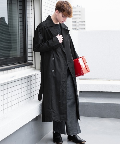 ８(eight)（エイト）の「オーバーサイズトレンチコート（トレンチコート・メンズ・ブラック/ベージュ/ブルーグレー/ブラウン系その他/カーキ/オフホワイト・MEDIUM/LARGE）」の11枚目の写真