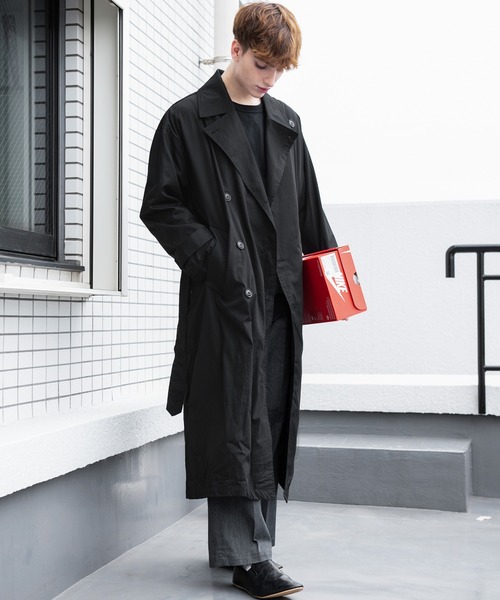 ８(eight)（エイト）の「オーバーサイズトレンチコート（トレンチコート・メンズ・ブラック/ベージュ/ブルーグレー/ブラウン系その他/カーキ/オフホワイト・MEDIUM/LARGE）」の12枚目の写真
