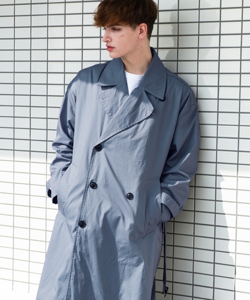 ８(eight)（エイト）の「オーバーサイズトレンチコート（トレンチコート・メンズ・ブラック/ベージュ/ブルーグレー/ブラウン系その他/カーキ/オフホワイト・MEDIUM/LARGE）」の19枚目の写真