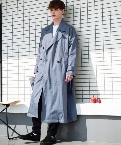 ８(eight)（エイト）の「オーバーサイズトレンチコート（トレンチコート・メンズ・ブラック/ベージュ/ブルーグレー/ブラウン系その他/カーキ/オフホワイト・MEDIUM/LARGE）」の22枚目の写真