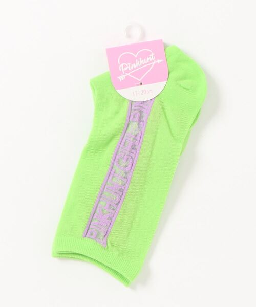 PINKHUNT（ピンクハント）の「PINKHUNT シースルーロゴソックス 5074（ソックス/靴下・キッズ・ブラック/パープル/グリーン系その他2・21-24/17-20.5cm）」の8枚目の写真