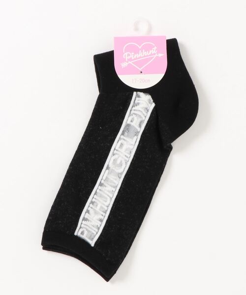PINKHUNT（ピンクハント）の「PINKHUNT シースルーロゴソックス 5074（ソックス/靴下・キッズ・ブラック/パープル/グリーン系その他2・21-24/17-20.5cm）」の4枚目の写真
