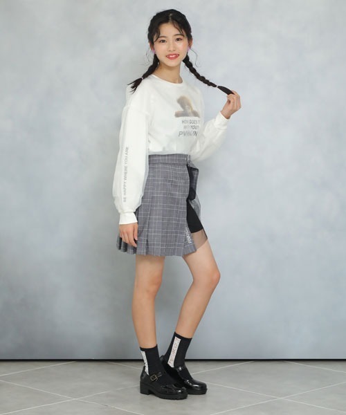 PINKHUNT（ピンクハント）の「PINKHUNT シースルーロゴソックス 5074（ソックス/靴下・キッズ・ブラック/パープル/グリーン系その他2・21-24/17-20.5cm）」の6枚目の写真